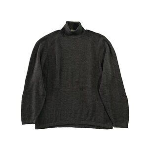 Direction Sweater Mens Size M Dark Gray Lightweight Knit Turtleneck Pullover